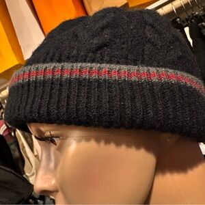 Gucci web stripe Black wool Knit Beanie